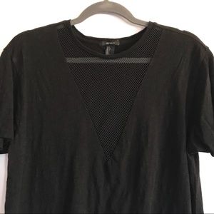 F21 Black Mesh Cut Out Tee